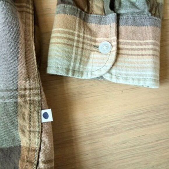 NN07 Julio Plaid Button-Up Shirt Medium 710 KHAKI STRIPE - Picture 6 of 8